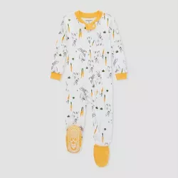 Burt's Bees Baby® Baby Boys' Roaming Rabbit Organic Cotton Footed Pajama - White