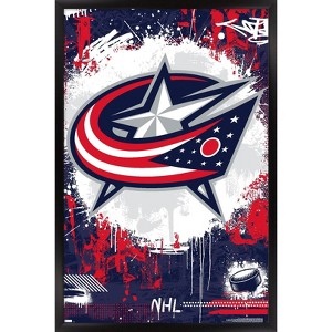 Trends International NHL Columbus Blue Jackets - Maximalist Logo 23 Framed Wall Poster Prints - 1 of 4