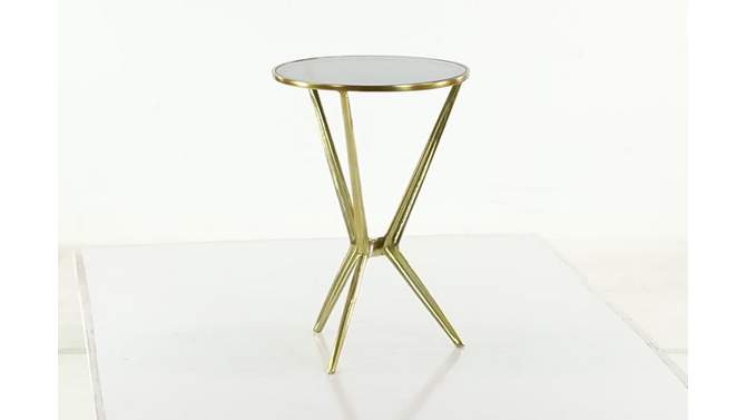 24.05&#34; Modern Metal and Smoke Glass Accent Table Gold - Olivia &#38; May, 2 of 5, play video
