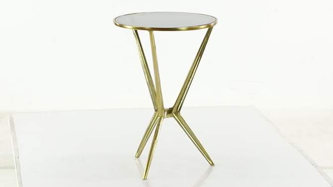 24.05&#34; Modern Metal and Smoke Glass Accent Table Gold - Olivia &#38; May, 2 of 5, play video