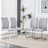 FONTOI 4PCS Arch Dining Chairs with High Resilience, Dining Chair with Arched Metal Legs for Living Room, Gray&Silver, 21.6"*39"*17.3" - 2 of 4