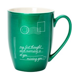 Elanze Designs My First Thought Each Morning Is Of You Missing You Emerald Green 10 ounce New Bone China Coffee Cup Mug - 1 of 4
