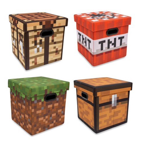 Ukonic Minecraft 4-piece 13 Inch Fabric Storage Bin Bundle : Target