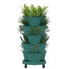 VECELO 5-Tier Vertical Garden Planter, Self Watering Stackable Planter with Wheels for Strawberries, Flowers, Vegetables, Set of 1/2 - 2 of 4