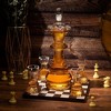 The Wine Savant Chess Design Whiskey & Wine Decanter Set Includes 4