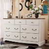 Vintage 7 Drawers Dresser, 54" Wide Wood Rustic Chset of Drawers for Bedroom, Living Room,Hallway - 3 of 4