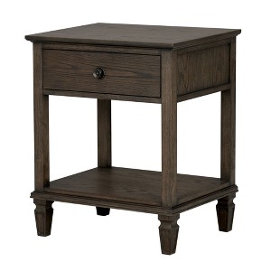 Gulches Stylish Victoria Nightstand ¨C Functional Drawer & Shelf Storage for Classic Bedrooms - 1 of 4