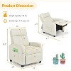 Costzon Kids Recliner, Adjustable PU Leather Chair with Footrest, Headrest & Side Pockets, Easy-Clean Sofa for Ages 3–12 (Beige) - 3 of 4
