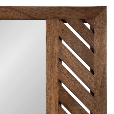 Mezzeta Brown Wood Chevron 24"x36" Rectangular Wall Mirror