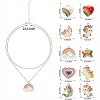 Joyfy 14 Pcs Valentine's Day Necklaces for Teen Girls, Heart Shape, Rainbow Necklaces Jewelry Set with 10 Designs, Colorful Gift for Kid Child Toddler - 4 of 4