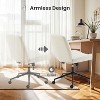 NicBex Home Office Chair with Adjustable Height Modern Rotatable Criss Cross Chair Vanity Chair with 5 Casters for Office, Study, Bedroom, White - 3 of 4