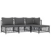 vidaXL 4-Piece Anthracite Outdoor Patio Lounge Set with Cushions - Flexible and Comfortable Design for Garden, Deck, Patio - 3 of 4