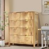 Coucheta 4-Drawer Dresser - Fluted Mid-Century Tall Dresser for Bedroom, Living Room & Closet, Modern Storage Chest with Anti-Tip Design - 3 of 4