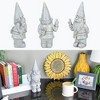 NAT & Jules Gnome 12 inch Resin Stone Garden Statue (Peace Gnome) - 3 of 4