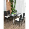 22.8"4 PE Rattan Outdoor Dining Chairs with Cushions, Patio Wicker Dining Chairs with Backrests for Porch - 4 of 4