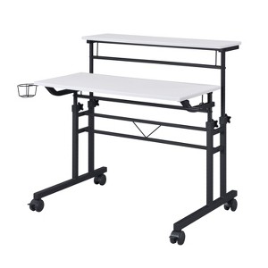 NicBex 35.25 Inch Rolling Home Writing Desk with Height Adjustable Desktop and Moveable Shelf - 1 of 4