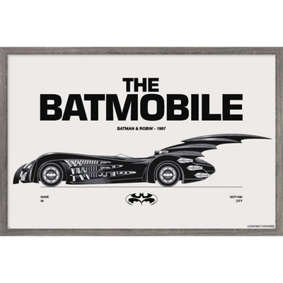 Trends International DC Comics Batman: 85th Anniversary - The Batmobile 1997 Framed Wall Poster Prints