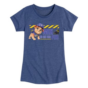 Girls' - Paw Patrol - Rubble & Crew Fitted Short Sleeve Graphic T-Shirt - 1 of 4