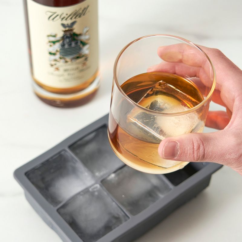 Viski Whiskey Cube Tray with Lid | 2-Inch Ice Trays & Molds, Grey, 3 of 9