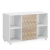39.37in Large Mobile Lateral File Cabinet with 2 Drawers, Printer Stand & Storage Shelves, Rolling Filing Cabinet for Letter Size,Home Office Storage - 3 of 4