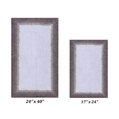 Torrent Collection 2 Piece 100% Soft Cotton Tufted Weave Bath Rug Set, Ombre Pattern, Super Soft & Absorbent, Machine Washable Bathroom Mats