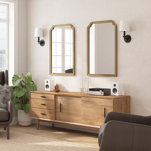 Flash Furniture Efie Large Accent Wall Mirror with Solid Wood Frame for Bathroom, Entryway, Dining Room & Living Room - 1 of 4