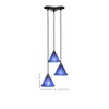 Toltec Lighting Europa 3 - Light Pendant in  Dark Granite with 7" Blue Italian Shade - 2 of 2