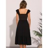 INSPIRE CHIC Women's Boho Square Neck Ruffle Trim Flowy Smocked Midi Sundresses - 3 of 4