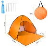 Naysaye Camping Tents 2-3 Person Pop Up Beach Tent with Net Window UV Protection Waterproof for Camping Outdoor, Orange - 3 of 4