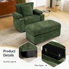 Oversized Chenille Armchair with Ottoman, Sofa Bed, Cup Holders and Storage - 3 of 4