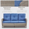 Gymojoy Outdoor 3-Seat Sofa PE Wicker Sofa Patio Sofa Couch - 4 of 4