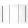 vidaXL Bathroom Cabinet White and Silver Engineered Wood 19.7x5.1x27.6 in - 35" x 5.5" x 24.4" Shining White - 3 of 4