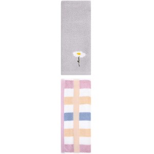 REGALWOVEN Chic Pattern Cotton Soft Absorbent Hand Towels for Bathroom 13" x 30"/13" x 29" 2 Pcs - 1 of 4