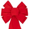 Northlight 14" x 34" Red 11-Loop Velveteen Christmas Bow Decoration - 3 of 4