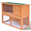 vidaXL Rabbit Hutch Brown Wood, Iron Wire 35.4 x 17.7 x 31.5 in Pull-Out - 2 of 4