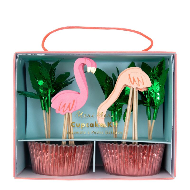 Meri Meri Neon Flamingo Cupcake Kit (Pack of 24), 1 of 2