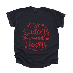 My Students Are Sweet Hearts - Women's Garment Dyed Graphic T-Shirt - 1 of 4