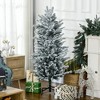 Aghana Digitals 4.5ft Slim Pencil Artificial Christmas Tree with Snow-Frosted Branches, Auto-Open - 2 of 4