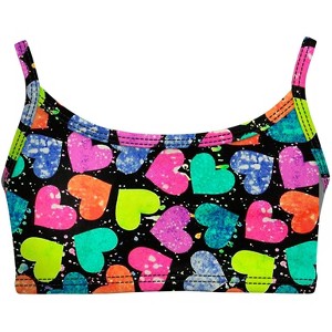 City Threads USA-Made Girls UPF 50+ Printed Bikini Swim Top - 1 of 4