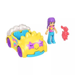 Polly Pocket Doll with Vehicle & Pet Playset Bundle – Various Fun Themes! - 1 of 3