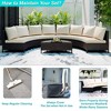 Chic Crate-5-Piece Weatherproof Sectional Sofa Set - Brown & Beige PE Rattan Outdoor Patio Furniture with Tempered Glass Coffee Table - 3 of 4