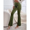 Women's Flare Velvet Corduroy Leggings Elastic High Waist Bootcut Pants Front Split Ribbed Yoga Casual Pants - 3 of 4