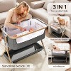 MYKKO 3-in-1 Baby Bassinet, Rocking Baby Bassinets Bedside Sleeper, Adjustable Portable Crib for Newborn Infant with Wheels Storage Basket - 2 of 4