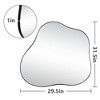 Grungis Round Wall Mirror for Bathroom,Wooden Farmhouse Circle Mirrors with Whitewash Edge Decorative for Bedroom Living Room - 3 of 4