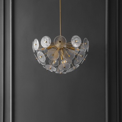 Miri 24" Brass and Glass 6-Light LED Pendant
