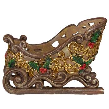 Northlight 8.75" Brown and Gold Sleigh Tabletop Christmas Decoration