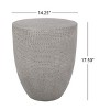 CAVINAS Modern Lightweight Concrete Patio Table,14.25" Round Outdoor Side Tablewith Textured Finish,End Table for Garden,Patio,Natural - 3 of 4