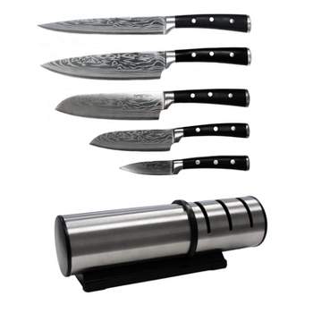 Othello Classic 6-piece Knife Set With Wooden Block Kitchen Knives, Black :  Target