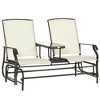 Resenkos Swing Glider Chair,  Outdoor Chair,Outdoor Glider Bench with Center Table,Patio Loveseat with Armrests, Beige - 4 of 4