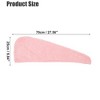 Unique Bargains Soft Hair Towel Wrap Drying Cap Coral Fleece for Wet Long Thick Curly Hair 9.84x27.56 Inch 2 Pcs - 4 of 4